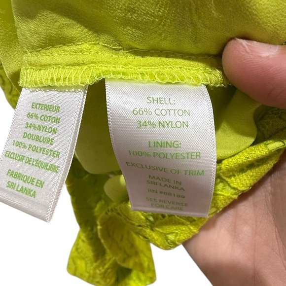 Lilly Pulitzer Celyn Lace Romper Neon Yellow/lime Eyelet Size 0 - Picture 2 of 7
